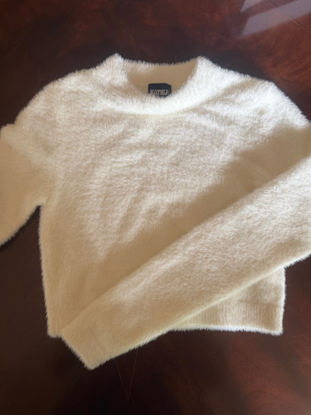 Katie J NYC Cream Fuzzy Crewneck Sweater - Tween! Worn Once!!!!!